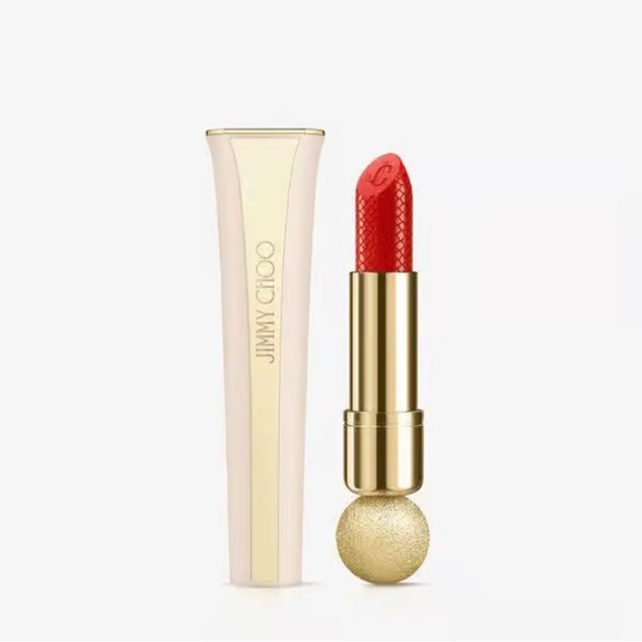Jimmy Choo CORAL KISS Lipstick with Gold Case SEALED - Picture 2 of 7